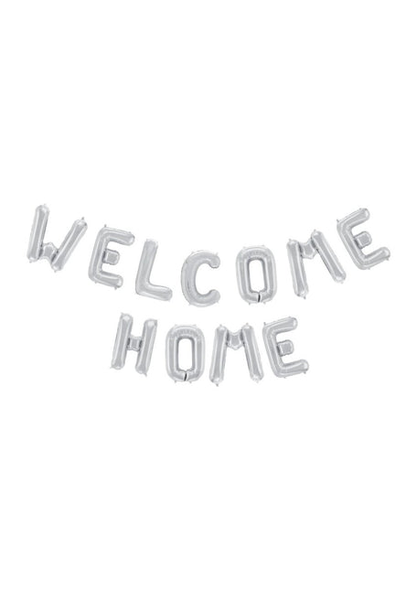 Letterballon Set Welcome Home Zilver van WeFiesta koop je bij Partywinkel