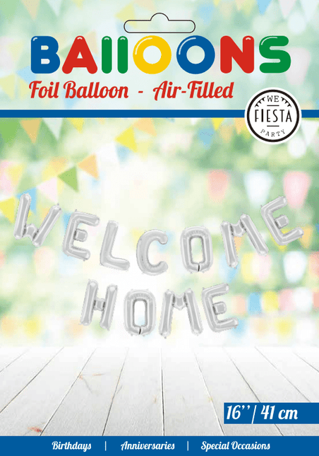 Letterballon Set Welcome Home Zilver van WeFiesta koop je bij Partywinkel