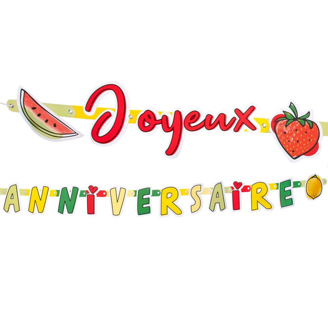 Letterslinger Fruit Joyeux Anniversaire Karton 3m van Boland koop je bij Partywinkel