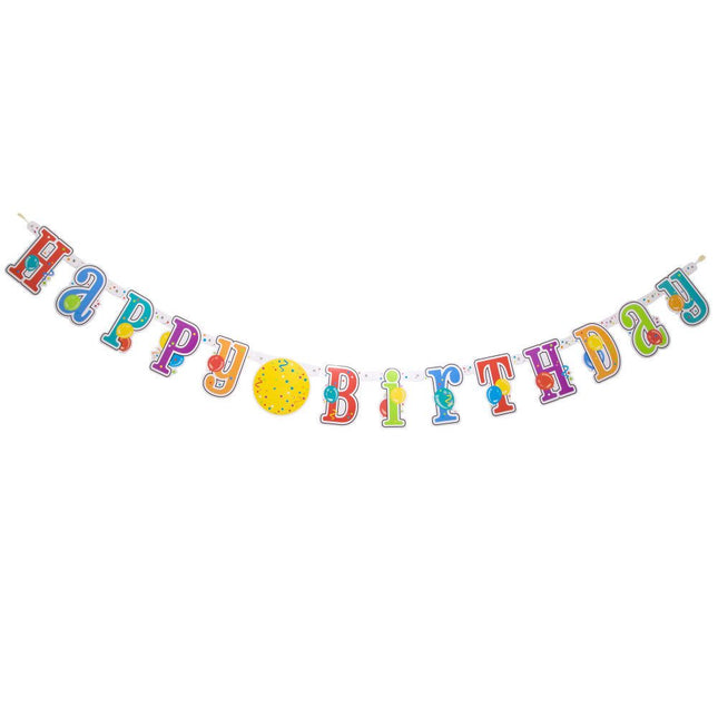 Letterslinger Happy Birthday Personaliseerbaar 2,1m van Unique koop je bij Partywinkel