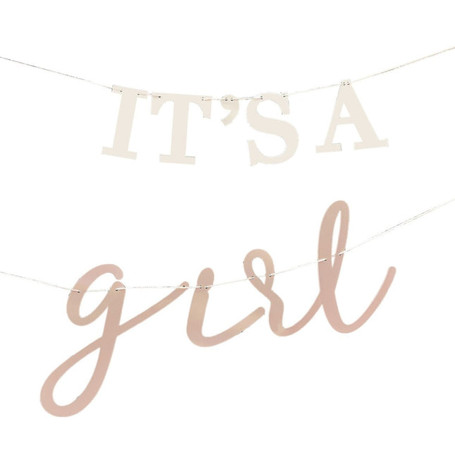 Letterslinger It'S A Girl 50cm van Ginger Ray koop je bij Partywinkel