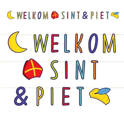 Letterslinger Sint en Piet 3m van Haza Witbaard koop je bij Partywinkel