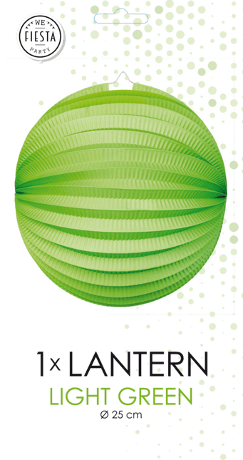 Licht Groene Lampion 25cm van WeFiesta koop je bij Partywinkel