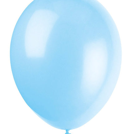 Lichtblauwe Ballonnen Matellic 30cm 10st van Unique koop je bij Partywinkel