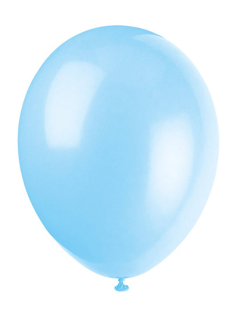 Lichtblauwe Ballonnen Matellic 30cm 10st van Unique koop je bij Partywinkel