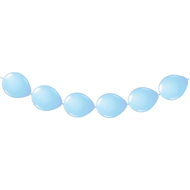 Lichtblauwe Ballonnenslinger 3m 8st - Partywinkel - 8714572084604