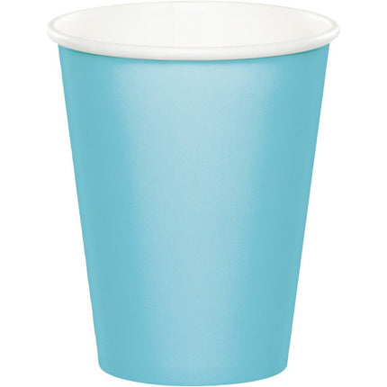 Lichtblauwe Bekers 256ml 8st van Creative Converting koop je bij Partywinkel