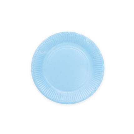 Lichtblauwe Borden Papier 18cm 20st van WeFiesta koop je bij Partywinkel