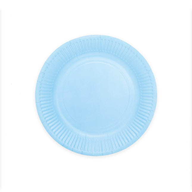 Unique Party Teller Unique Party Pappteller Hellblau Gepunktet – 8 Stück, 23 Cm – Umweltfreundlich & Plastikfrei – Perfekt Für Babypartys, Geburtstage & Hochzeiten
