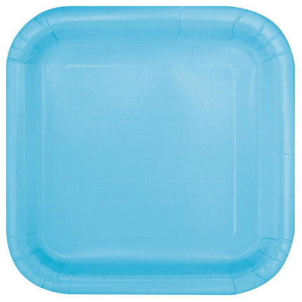 Lichtblauwe Borden Vierkant 17,5cm 16st van Unique koop je bij Partywinkel