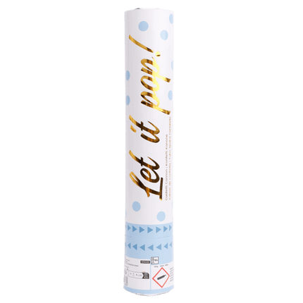 Lichtblauwe Confetti Kanon 28cm van Riethmueller koop je bij Partywinkel