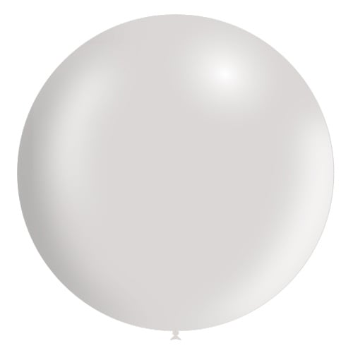 Lichtgrijze Reuze Ballon XL Metallic 91cm van Balloonia koop je bij Partywinkel