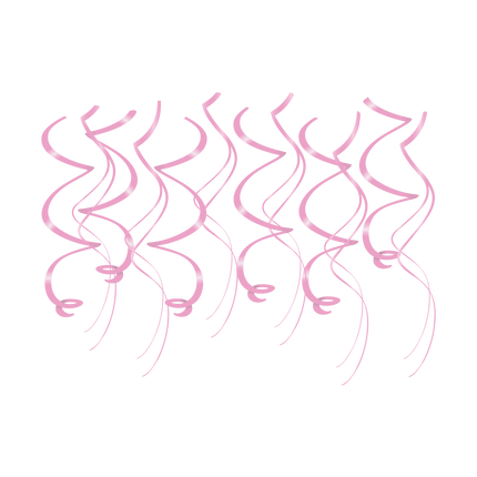 Lichtroze Hangdecoratie Swirls 12st van Paper Dreams koop je bij Partywinkel
