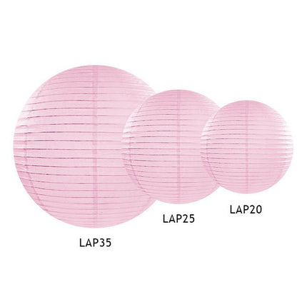 Lichtroze Lampion Rond 20cm van Partydeco koop je bij Partywinkel