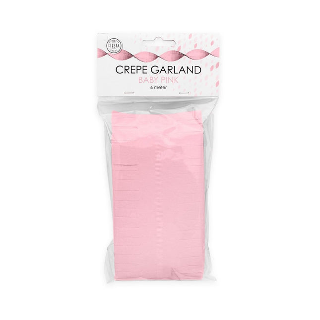 Lichtroze Slingers Crepe 6m - Partywinkel - 5712735011484