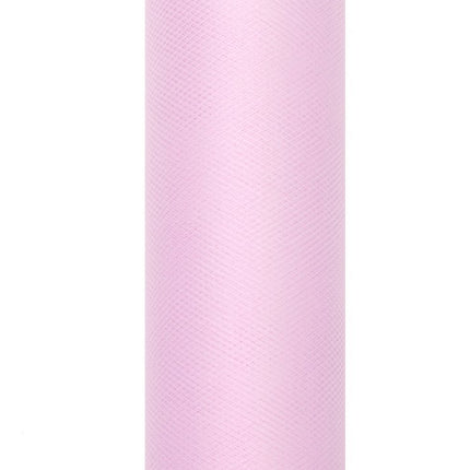 Lichtroze Tule Rol 15cm 9m van Partydeco koop je bij Partywinkel