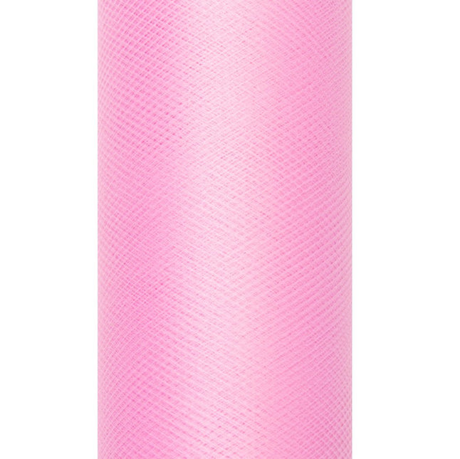Lichtroze Tule Rol 30cm 9m van Partydeco koop je bij Partywinkel