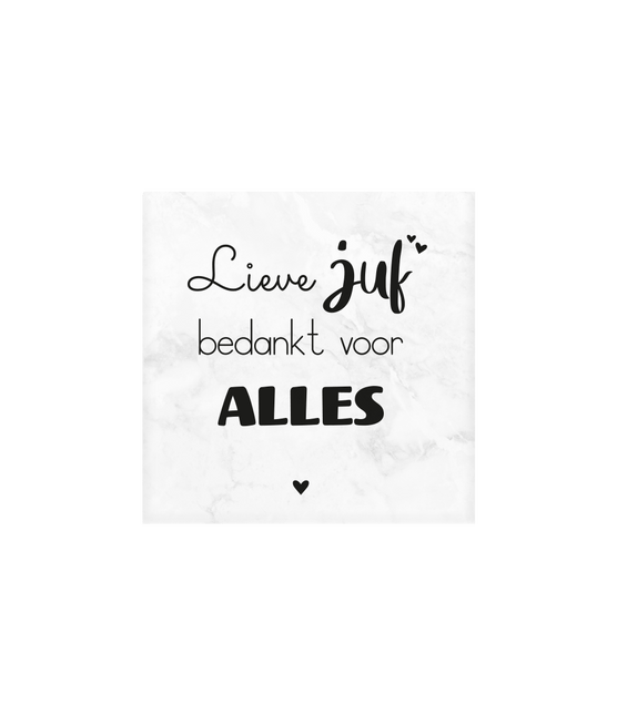 Lieve Juf Marmeren Onderzetters 10cm van Paper Dreams koop je bij Partywinkel