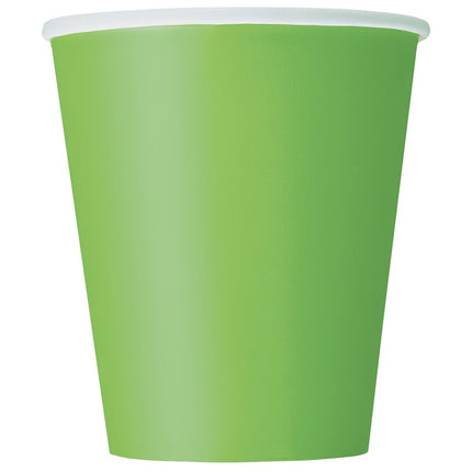 Lime Groene Bekers 266ml 14st van Unique koop je bij Partywinkel