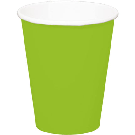 Lime Groene Bekers Karton 350ml 8st van Folat koop je bij Partywinkel