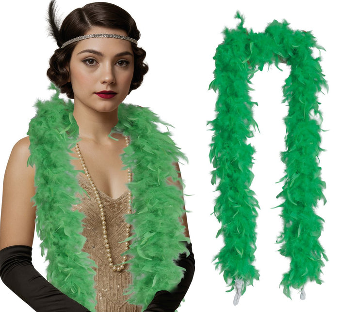 Lime Groene Boa Veren 80gr van Fiestas Guirca koop je bij Partywinkel