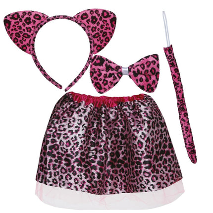 Luipaard Accessoireset Roze Meisje - Partywinkel - 8434077177914