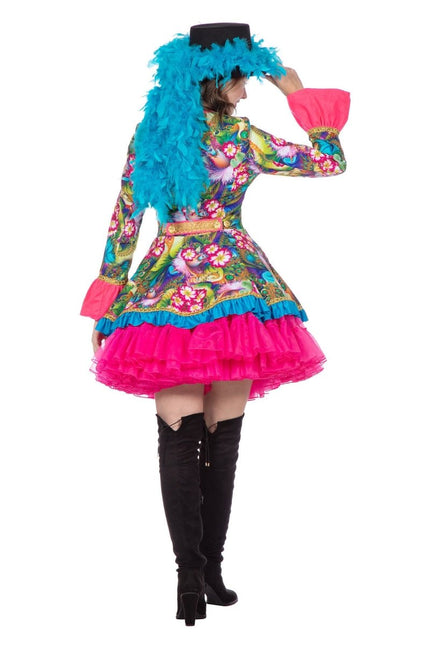 Luxe jas roze bloem - Partywinkel - 8720059077137