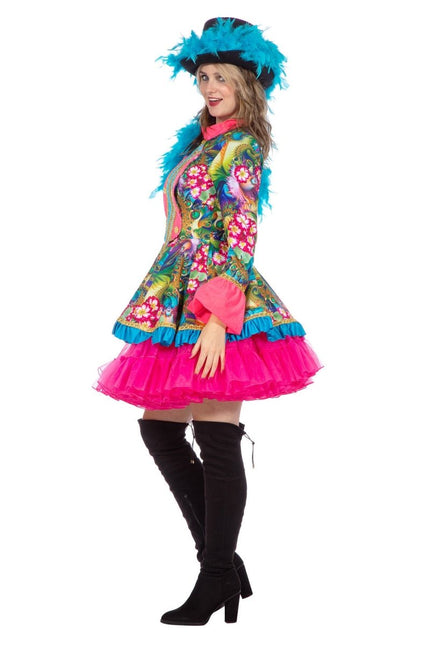 Luxe jas roze bloem - Partywinkel - 8720059077137