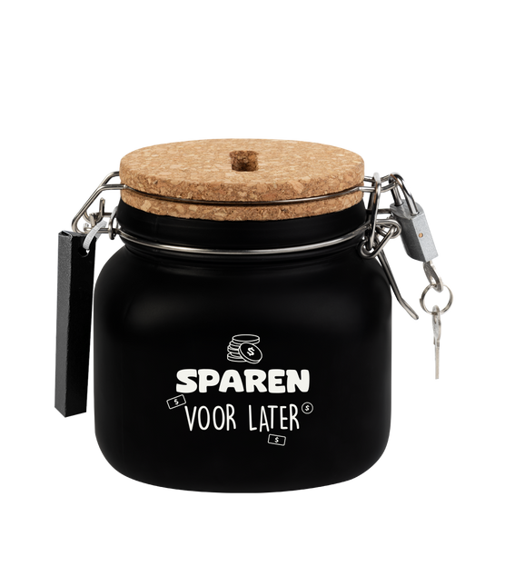 Schwarze Spardose Save For Later 12,5cm