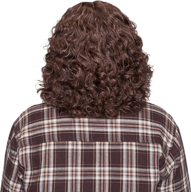 Mannen Pruik Bruin Met Snor van Orlob koop je bij Partywinkel