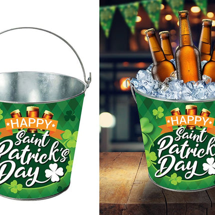 Metalen Emmer st. patrick 19x23 cm van Fiestas Guirca koop je bij Partywinkel