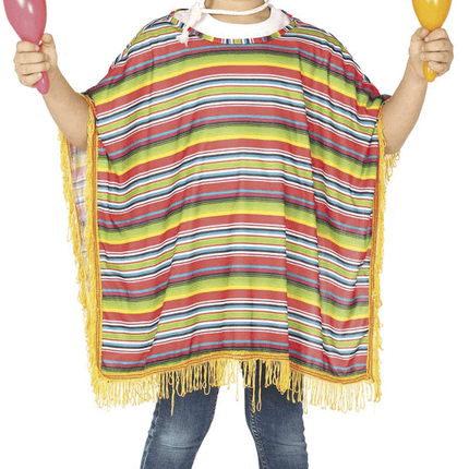 Mexicaanse Poncho Kind 7/9 jaar van Fiestas Guirca koop je bij Partywinkel