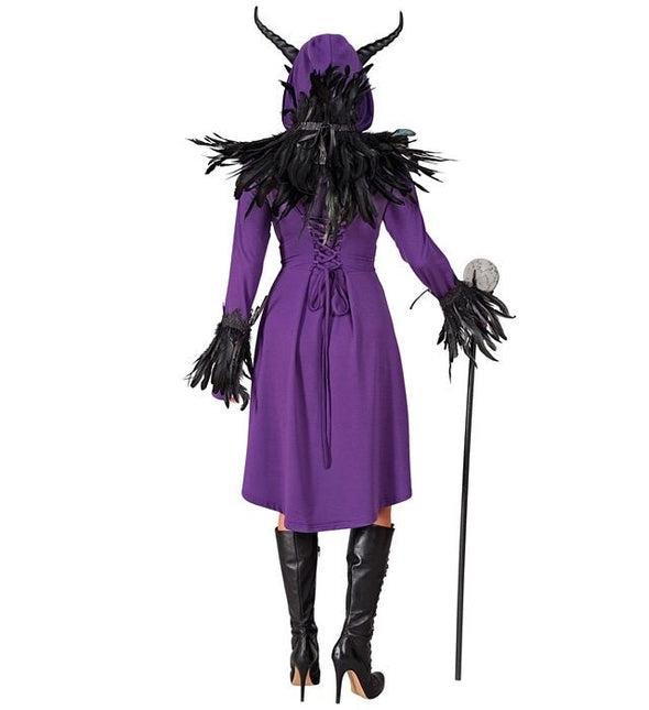 Middeleeuwse Gotisch Kostuum Dames Met Kap Paars van Widmann koop je bij Partywinkel