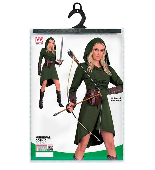 Middeleeuwse Gotische Jurk Dames met kap Groen van Widmann koop je bij Partywinkel