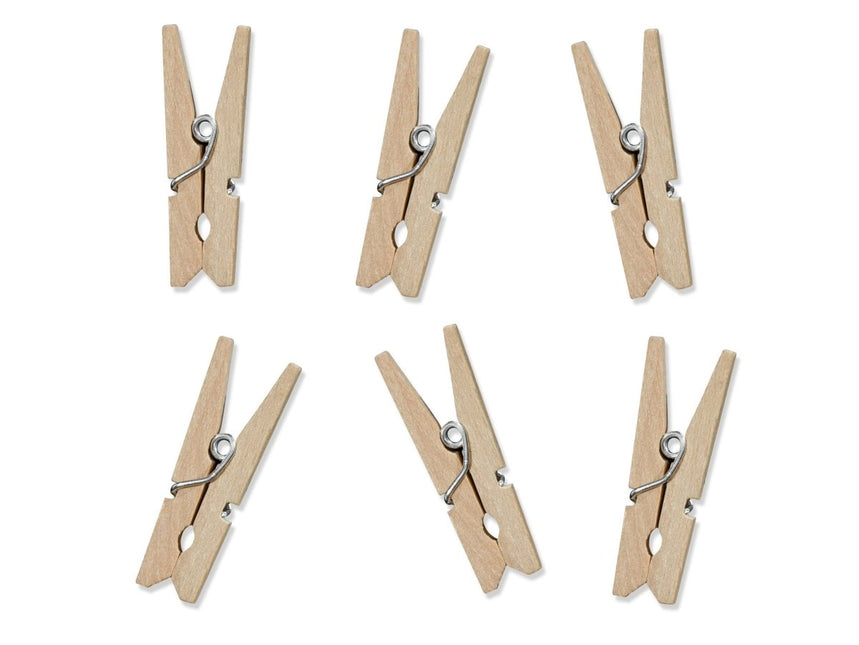 Mini Knijpers Hout 3,5cm 10st van Partydeco koop je bij Partywinkel