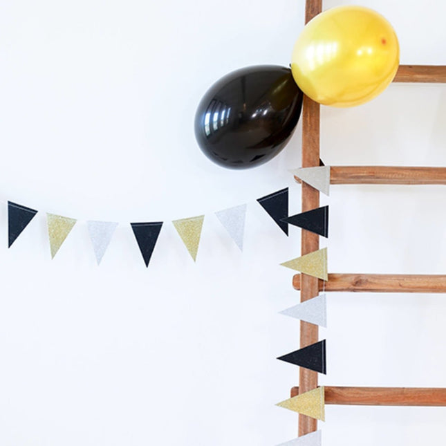 Mini Vlaggenlijn Glitter 2,6m van Folat koop je bij Partywinkel