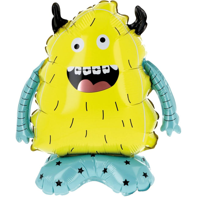 Monster Helium Ballon Met Standaard Leeg 40cm 4st - Partywinkel - 8714572285964