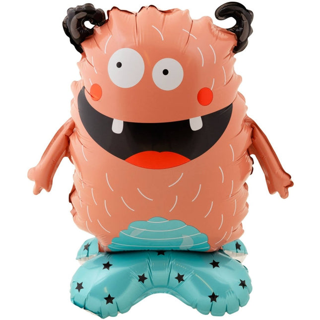 Monster Helium Ballon Met Standaard Leeg 40cm 4st - Partywinkel - 8714572285964