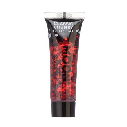 Moon Glitter Classic Chunky Glitter Gel Red 12ml van Moon Creations koop je bij Partywinkel