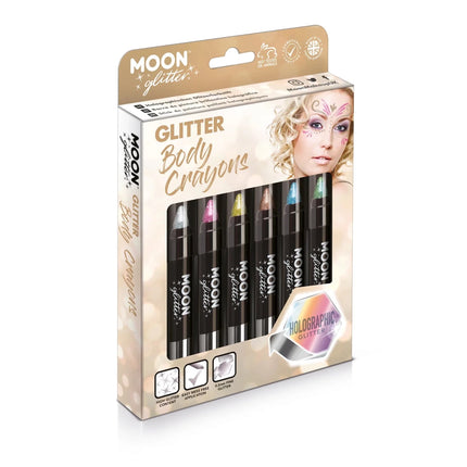 Moon Glitter Holographic Body Crayons Silver 3.2g van Moon Creations koop je bij Partywinkel
