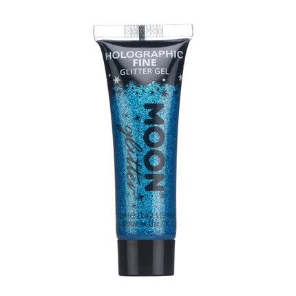 Moon Glitter Holographic Fine Glitter Gel Blue 12ml van Moon Creations koop je bij Partywinkel