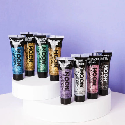 Moon Glitter Holographic Glitter Hair Gel Purple 20ml van Moon Creations koop je bij Partywinkel