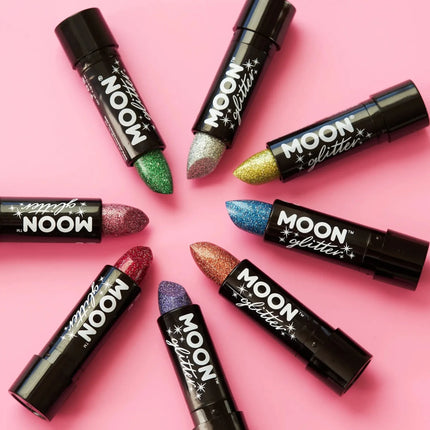 Moon Glitter Holographic Glitter Lipstick Pink 4.2g van Moon Creations koop je bij Partywinkel