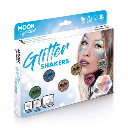 Moon Glitter Holographic Glitter Shakers Silver 5g van Moon Creations koop je bij Partywinkel