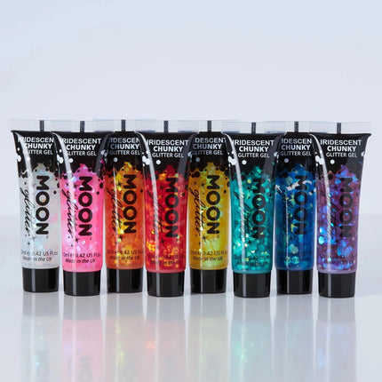Moon Glitter Iridescent Chunky Glitter Gel Orange 12ml van Moon Creations koop je bij Partywinkel