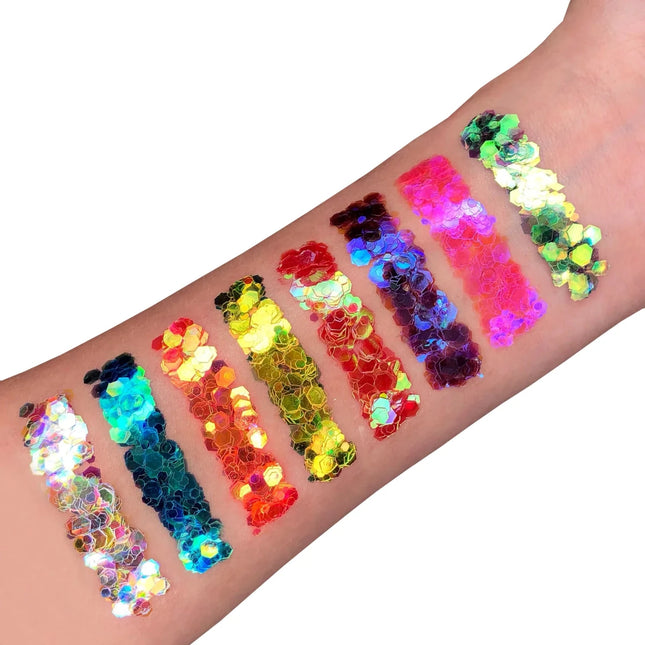 Moon Glitter Iridescent Chunky Glitter Gel Orange 12ml van Moon Creations koop je bij Partywinkel