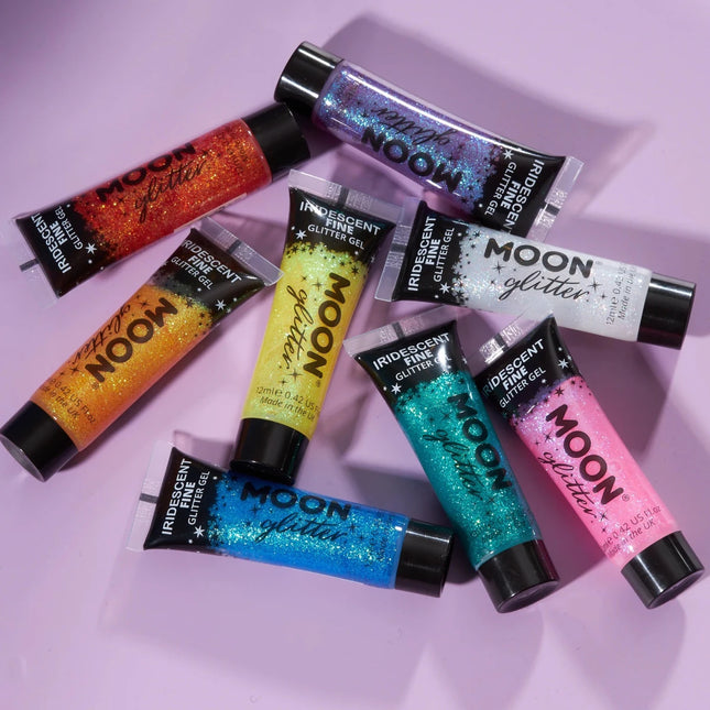 Moon Glitter Iridescent Fine Glitter Gel Yellow 12ml van Moon Creations koop je bij Partywinkel