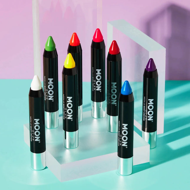 Moon Glow Intense Neon UV Body Crayons Intense Red 3.2g van Moon Creations koop je bij Partywinkel
