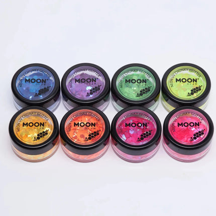 Moon Glow Neon UV Chunky Glitter Purple 3g van Moon Creations koop je bij Partywinkel