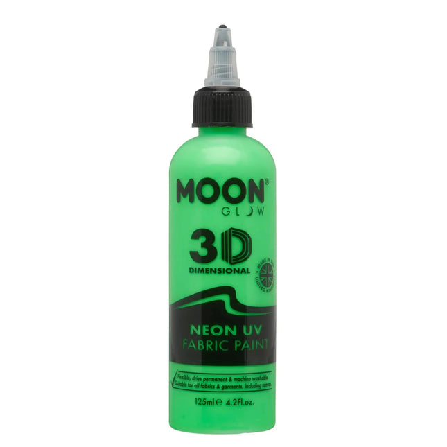 Moon Glow Neon UV Fabric Paint 125ml Intense Green 125ml van Moon Creations koop je bij Partywinkel